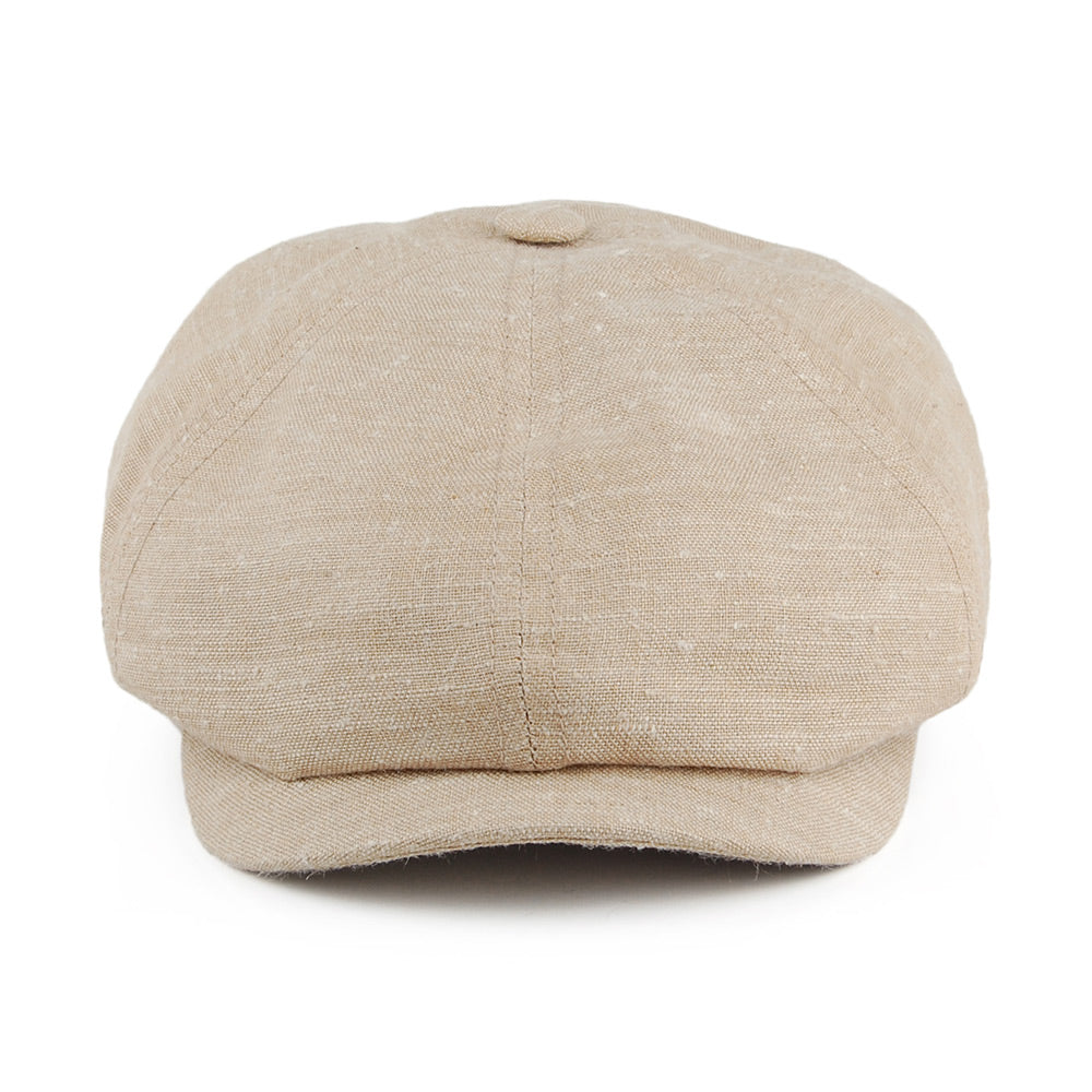 Gorra Newsboy 6 paneles de lino y seda de Stetson - Natural