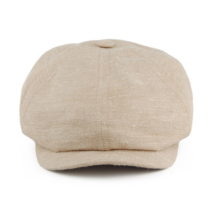 Gorra Newsboy 6 paneles de lino y seda de Stetson - Natural