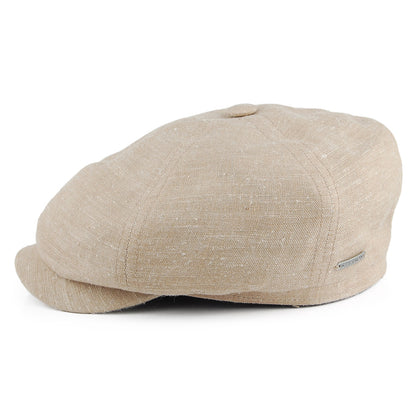 Gorra Newsboy 6 paneles de lino y seda de Stetson - Natural