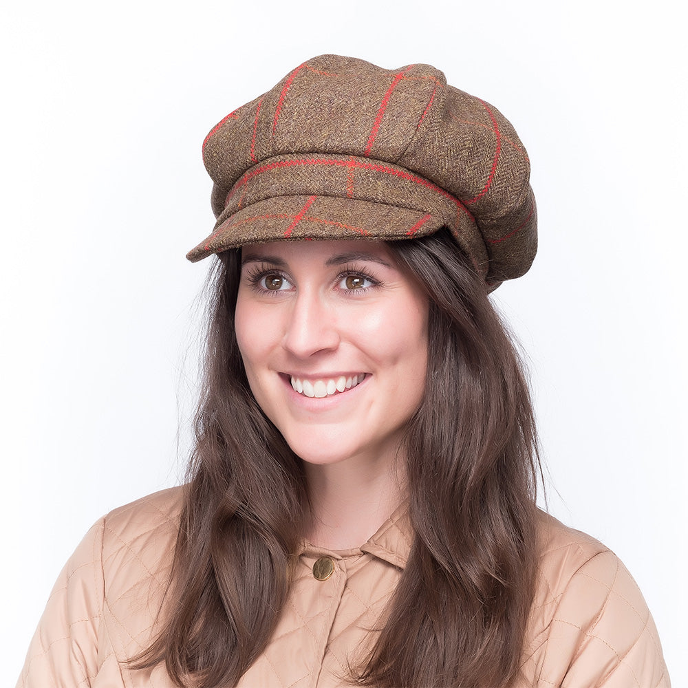 Gorra Baker Boy Chloe de Jane Anne Designs - Marrón-Rojo