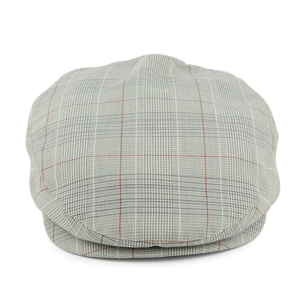 Gorra plana Hooligan a cuadros de Brixton - Gris-Verde Salvia