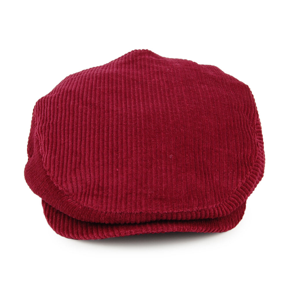 Gorra plana Hooligan de pana de Brixton - Rojo Cardenal