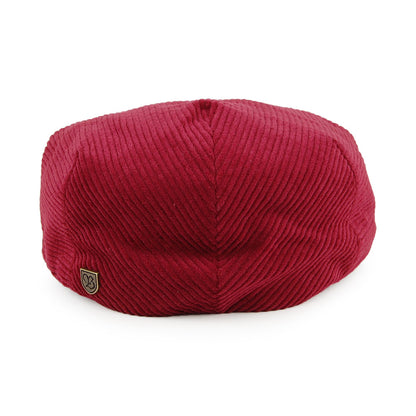 Gorra plana Hooligan de pana de Brixton - Rojo Cardenal