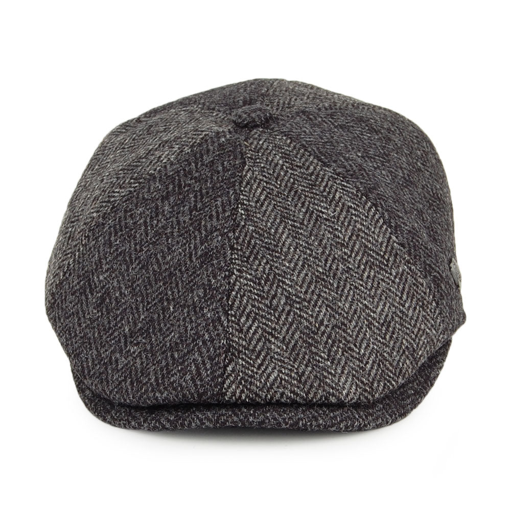 Gorra Newsboy Hoxton 2-Tone de lana diseño de espiga de Failsworth - Gris-Antracita