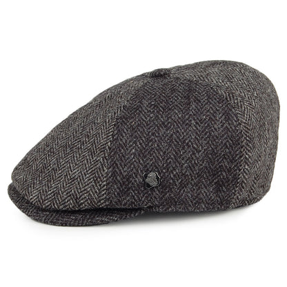 Gorra Newsboy Hoxton 2-Tone de lana diseño de espiga de Failsworth - Gris-Antracita