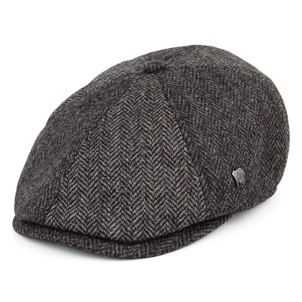 Gorra Newsboy Hoxton 2-Tone de lana diseño de espiga de Failsworth - Gris-Antracita