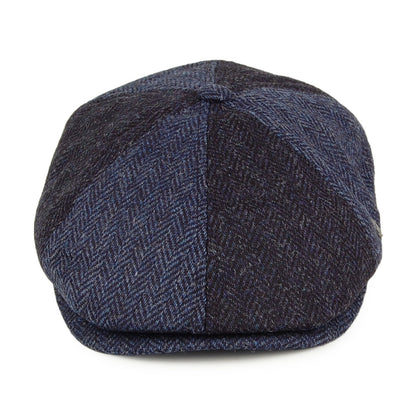 Gorra Newsboy Hoxton 2-Tone de lana diseño de espiga de Failsworth - Azul Marino-Azul