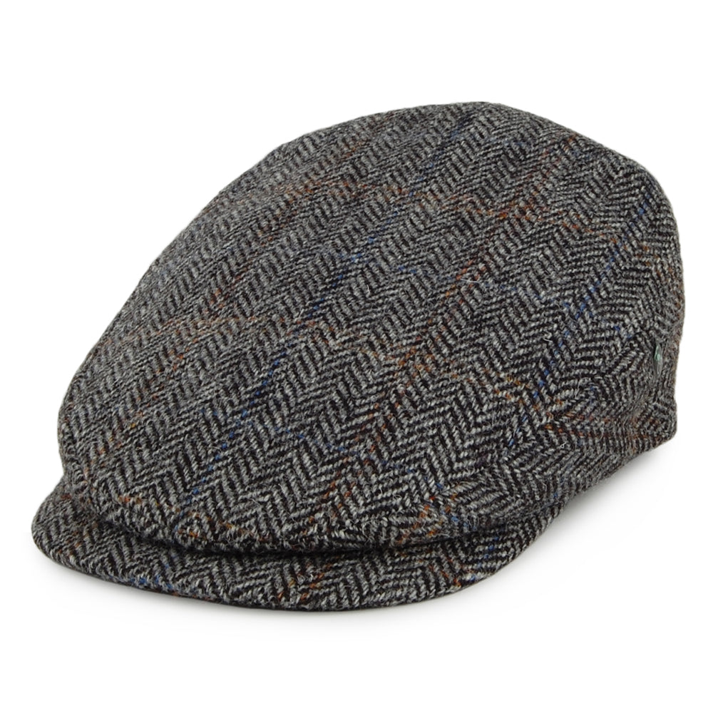 Gorra plana Visera extendida de HARRIS TWEED de City Sport - Gris-Negro