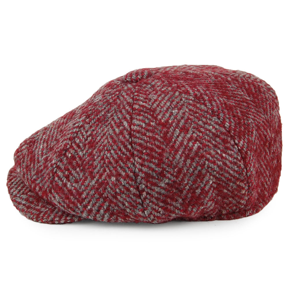 Gorra Newsboy de lana gruesa diseño de espiga de Denton - Rojo-Multi
