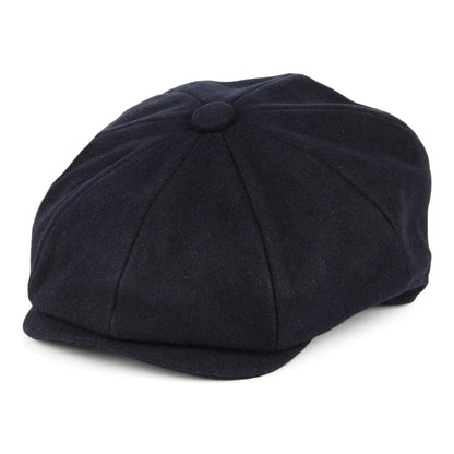 Gorra Newsboy de lana melton de Christys - Azul Marino
