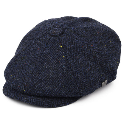 Gorra Newsboy Carloway de HARRIS TWEED de Failsworth - Azul Marino