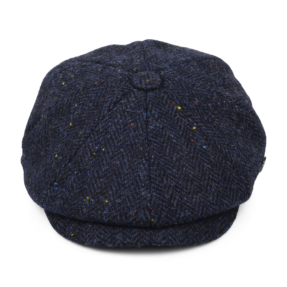 Gorra Newsboy Carloway de HARRIS TWEED de Failsworth - Azul Marino