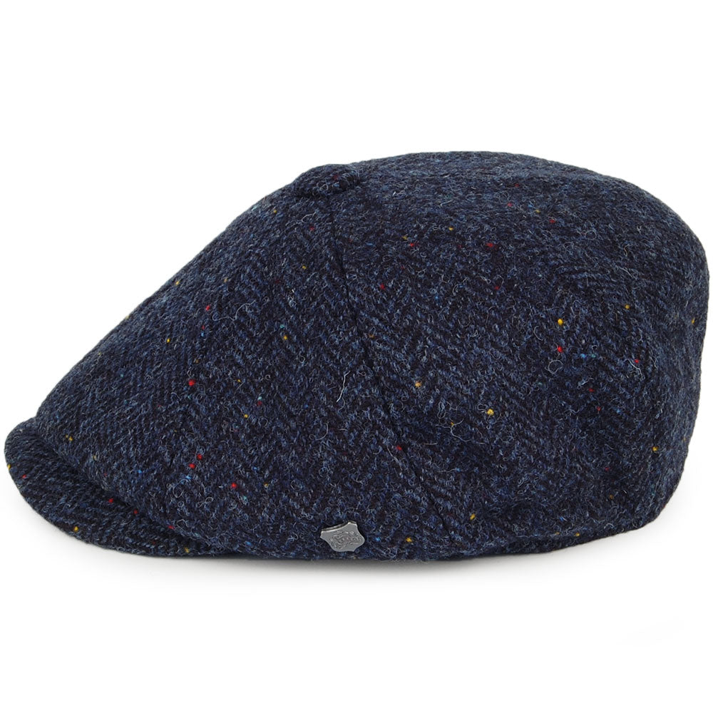 Gorra Newsboy Carloway de HARRIS TWEED de Failsworth - Azul Marino