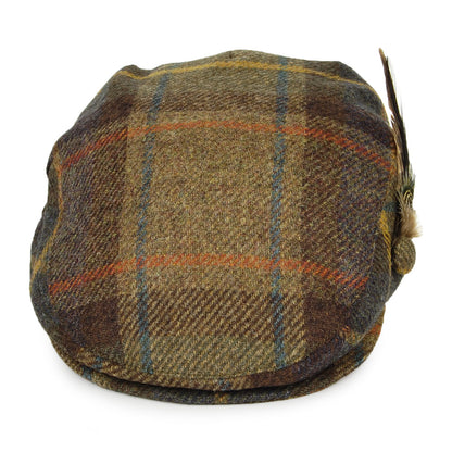 Gorra plana pluma de lana británica Tela escocesa de Failsworth - Verde-Multi