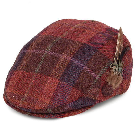 Gorra plana pluma de lana británica Tela escocesa de Failsworth - Burdeos