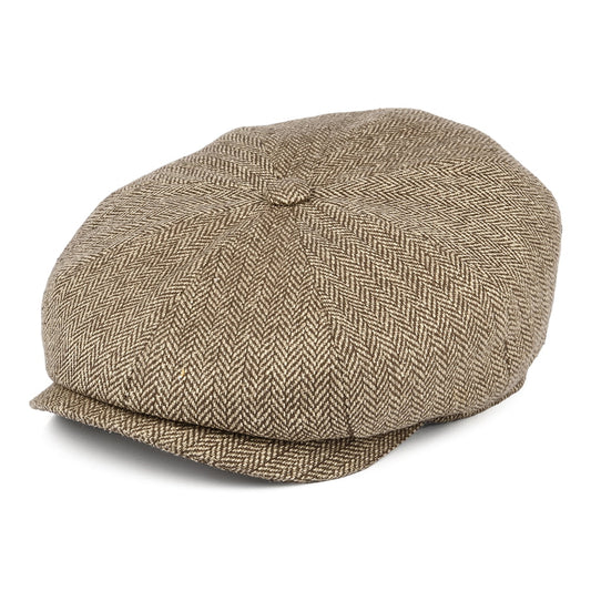 Gorra Newsboy Hatteras de seda de Stetson - Marrón-Trigo