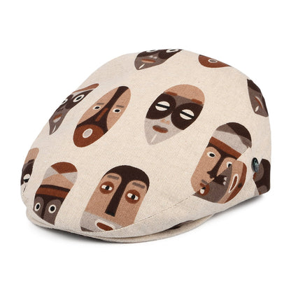 Gorra plana Tribal Mask de algodón de City Sport - Natural