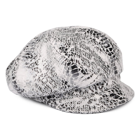 Gorra Baker Boy estampado de serpiente de Seeberger - Blanco