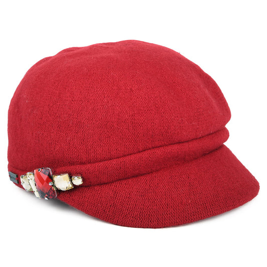 Gorra Baker Boy Rhinestone de Betmar - Rojo