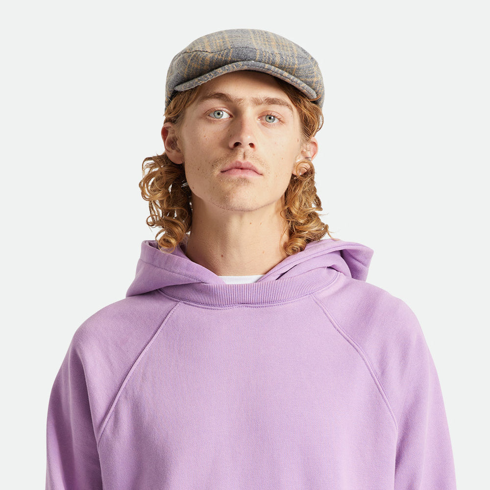 Gorra plana Hooligan a cuadros de Brixton - Beige Arena-Gris