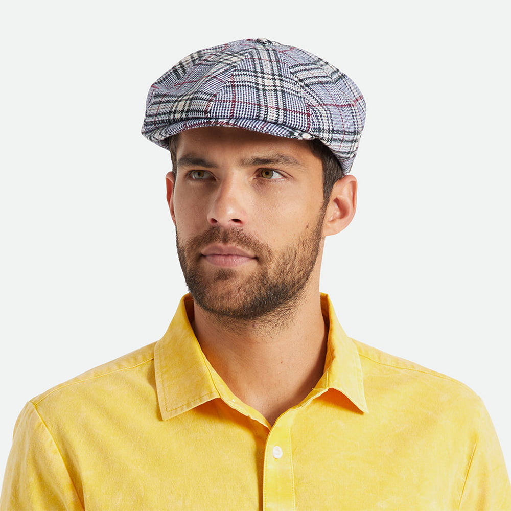 Gorra Newsboy Brood a cuadros de Brixton - Azul-Blanco Roto