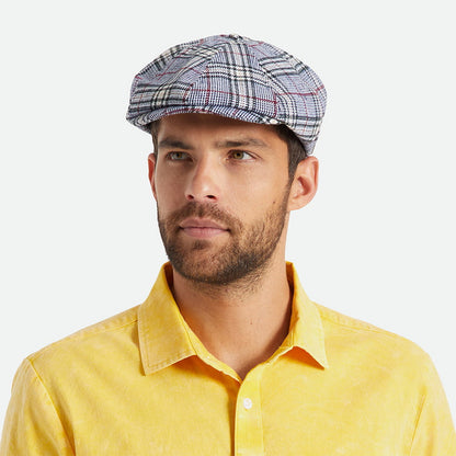 Gorra Newsboy Brood a cuadros de Brixton - Azul-Blanco Roto