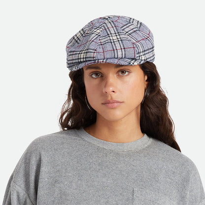 Gorra Newsboy Brood a cuadros de Brixton - Azul-Blanco Roto