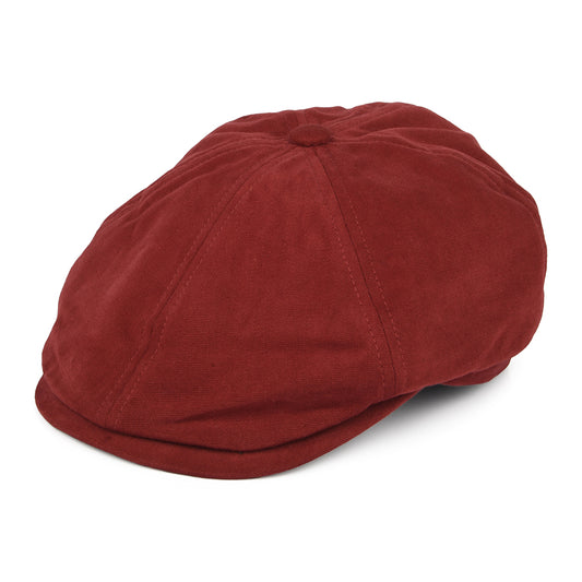 Gorra Newsboy Hudson de algodón de Failsworth - Rojo Ladrillo-Kaki