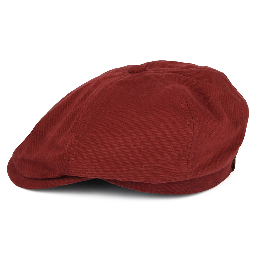 Gorra Newsboy Hudson de algodón de Failsworth - Rojo Ladrillo-Kaki
