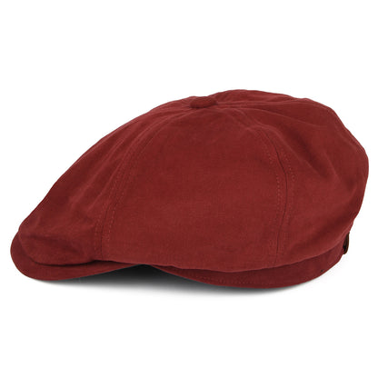 Gorra Newsboy Hudson de algodón de Failsworth - Rojo Ladrillo-Kaki