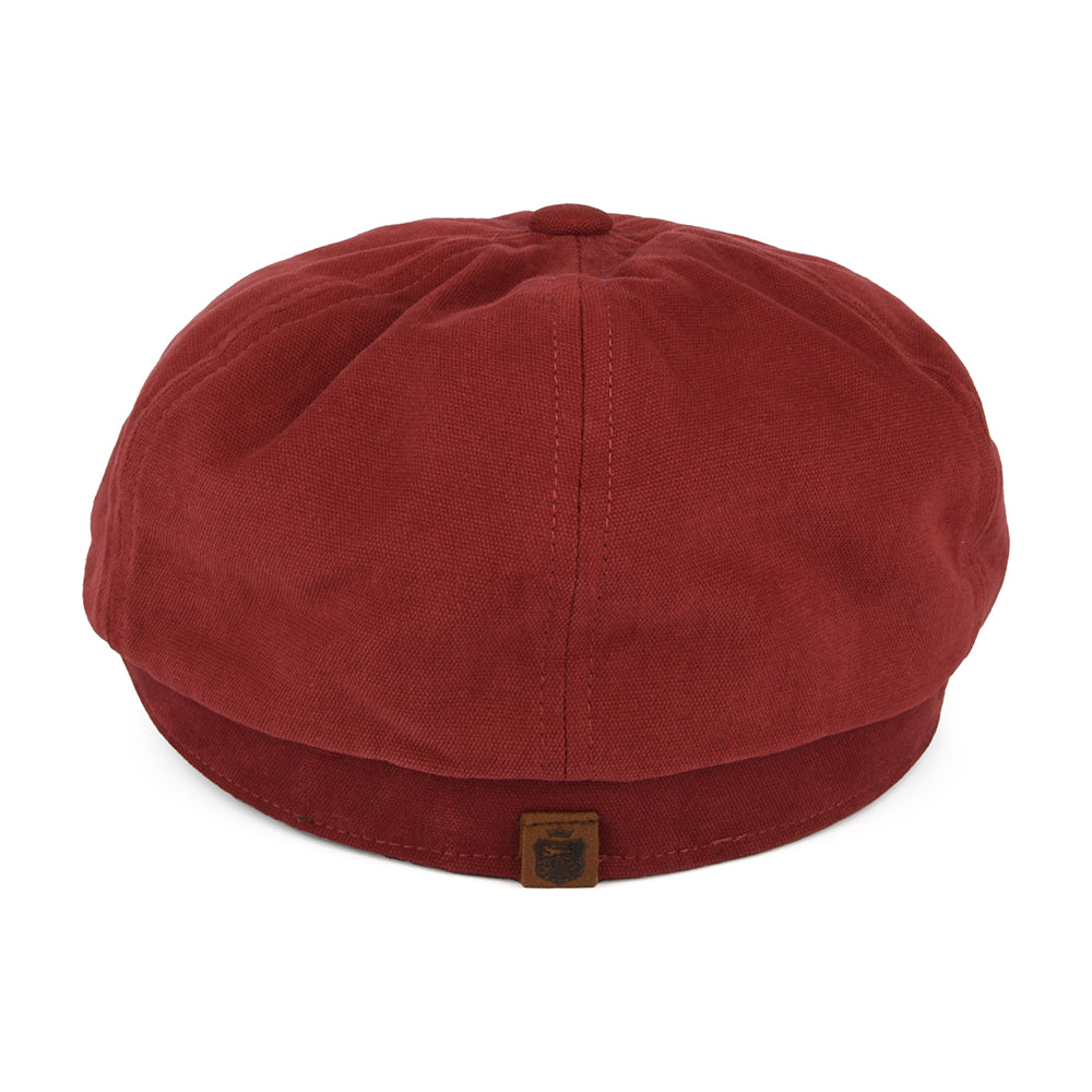 Gorra Newsboy Hudson de algodón de Failsworth - Rojo Ladrillo-Kaki