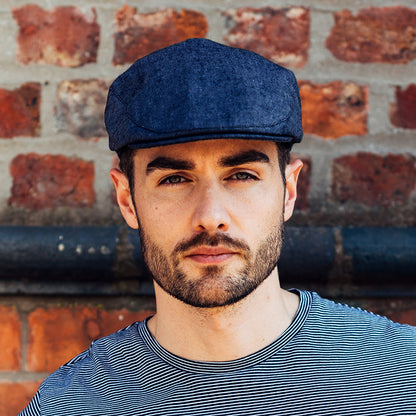 Gorra plana de lino de Failsworth - Azul