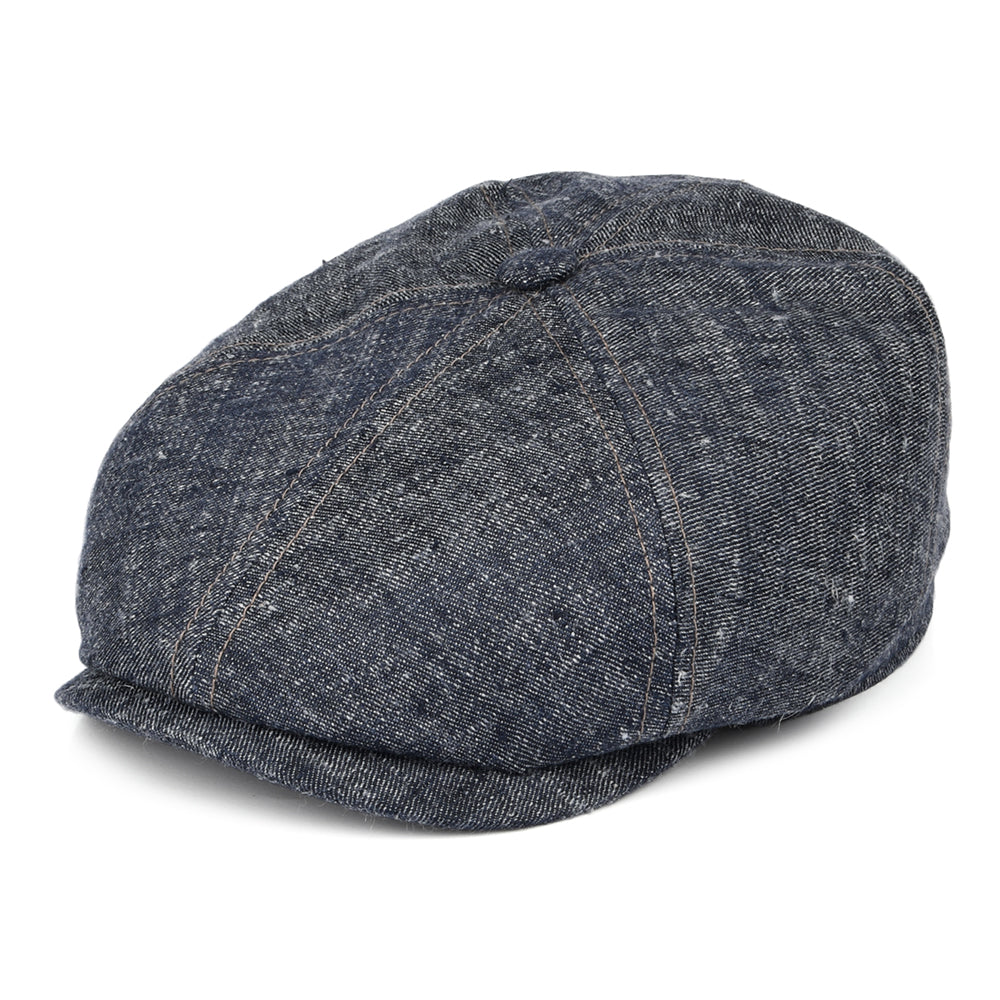 Gorra Newsboy de lino-seda de Stetson - Azul