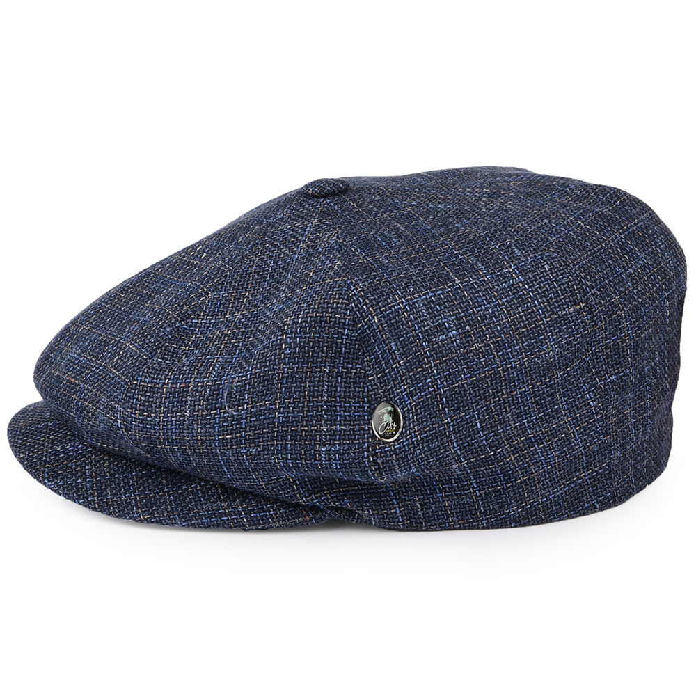 Gorra Newsboy de lino-algodón de City Sport - Azul Marino
