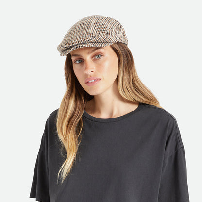 Gorra plana Hooligan pata de gallo de Brixton - Blanco Roto-Arena