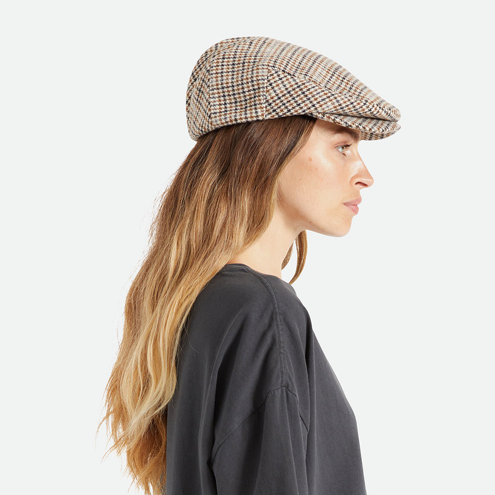 Gorra plana Hooligan pata de gallo de Brixton - Blanco Roto-Arena