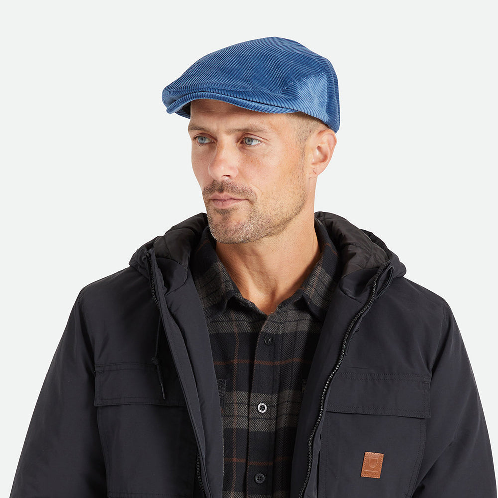 Gorra plana Hooligan de pana de Brixton - Azul