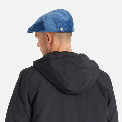 Gorra plana Hooligan de pana de Brixton - Azul