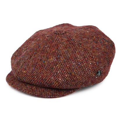 Gorra Newsboy ajuste profundo de Tweed Donegal Mezcla de tonos de City Sport - Vino-Multi