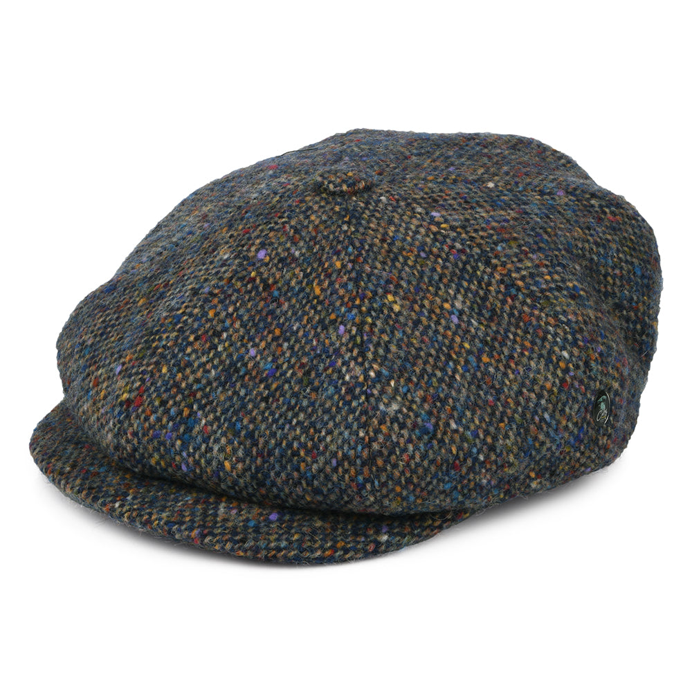 Gorra Newsboy ajuste profundo de Tweed Donegal Mezcla de tonos de City Sport - Múltiples tonalidades azules