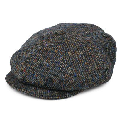 Gorra Newsboy ajuste profundo de Tweed Donegal Mezcla de tonos de City Sport - Múltiples tonalidades azules