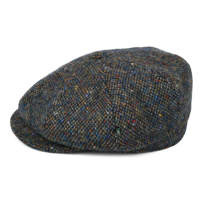 Gorra Newsboy ajuste profundo de Tweed Donegal Mezcla de tonos de City Sport - Múltiples tonalidades azules