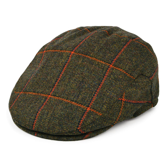 Gorra plana Impermeable a cuadros de Failsworth - Oliva-Naranja