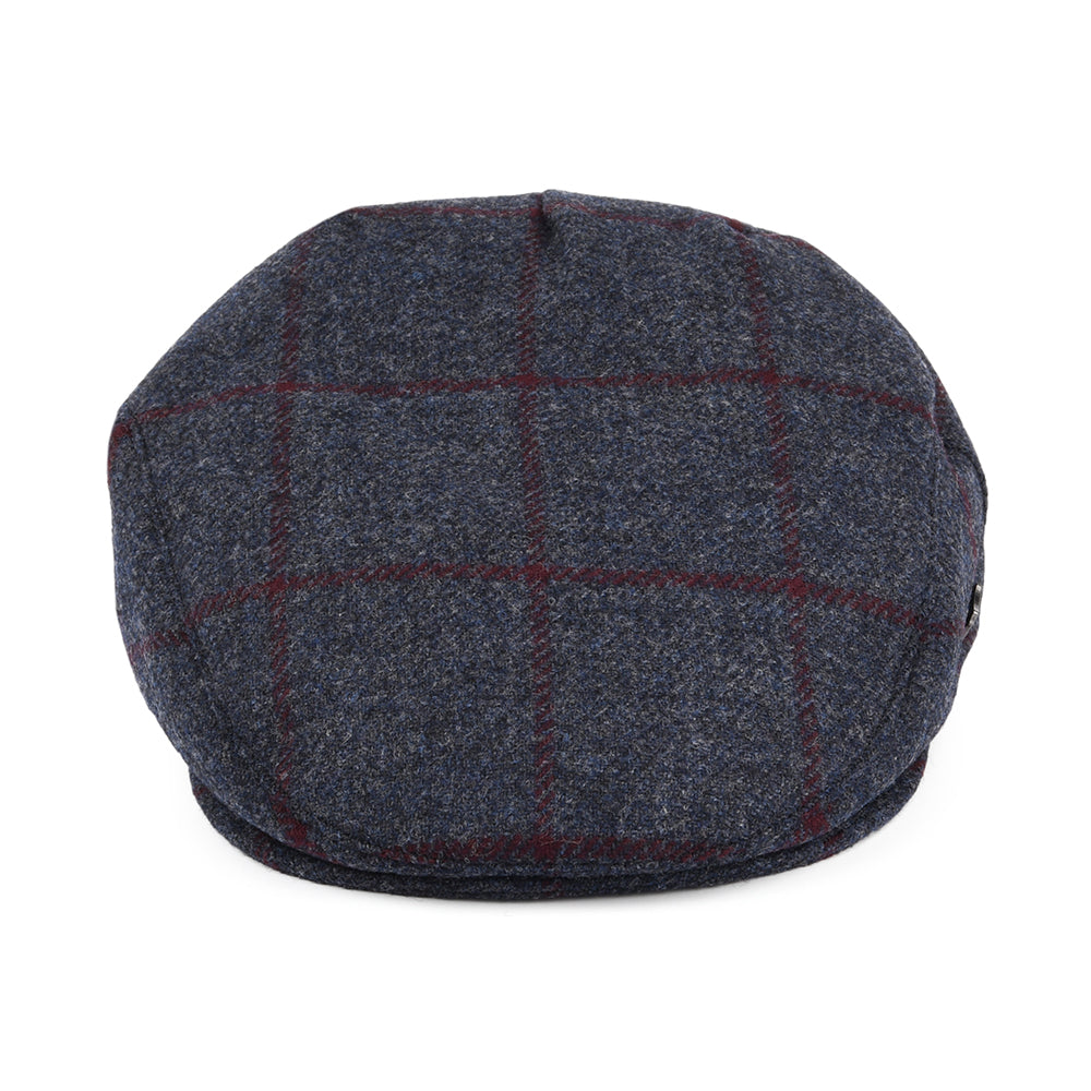 Gorra plana Cambridge de Moons a cuadros de Failsworth - Azul Marino/Burdeos