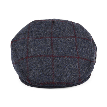Gorra plana Cambridge de Moons a cuadros de Failsworth - Azul Marino/Burdeos