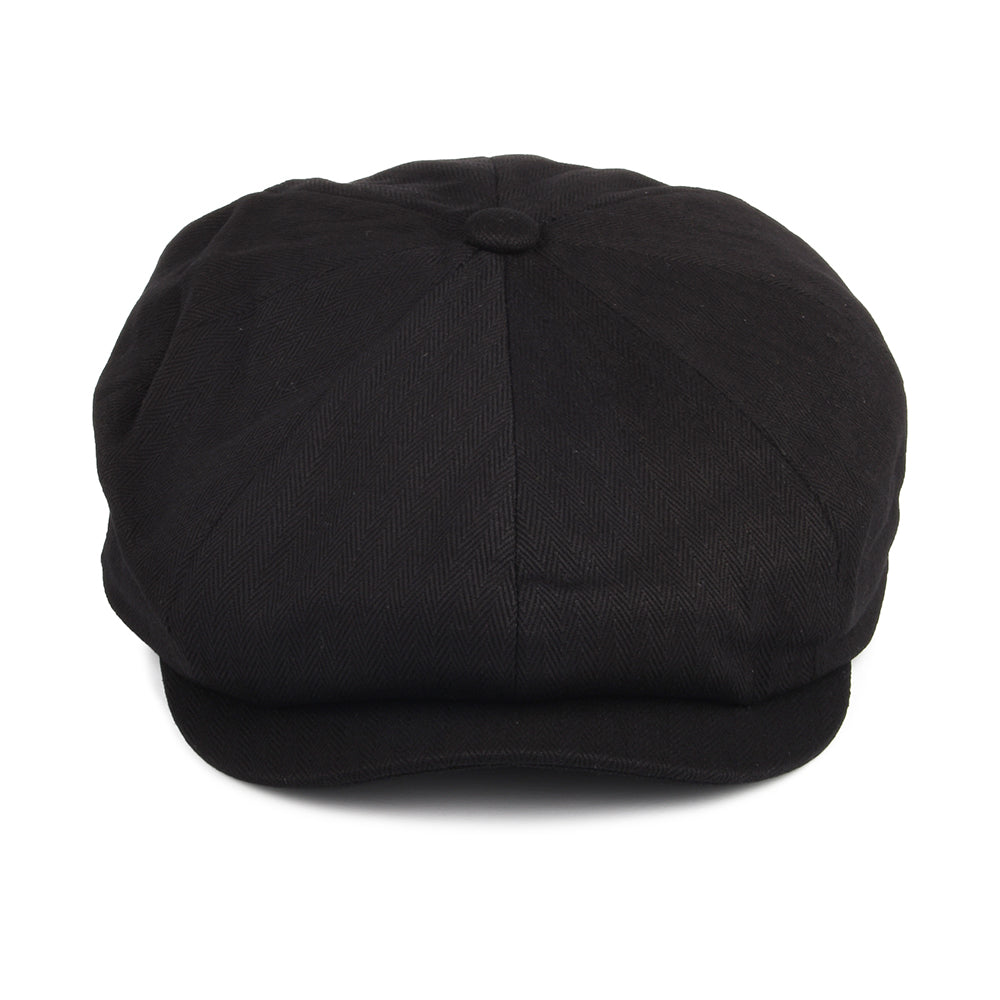Gorra Newsboy Brood holgada de algodón de Brixton - Negro