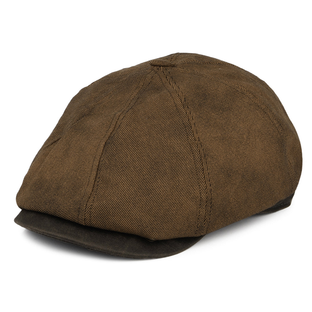 Gorra Newsboy Weathered de algodón lavado de Dorfman Pacific - Marrón