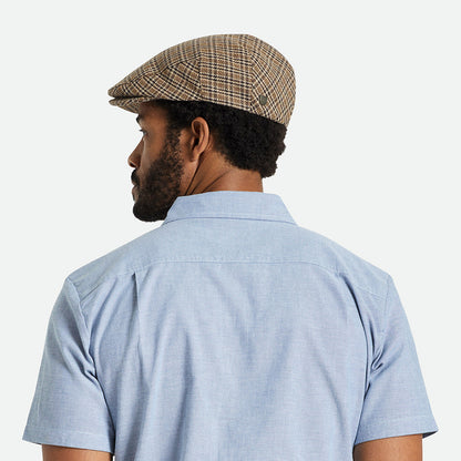 Gorra plana Hooligan pata de gallo de Brixton - Marrón Oscuro-Arena