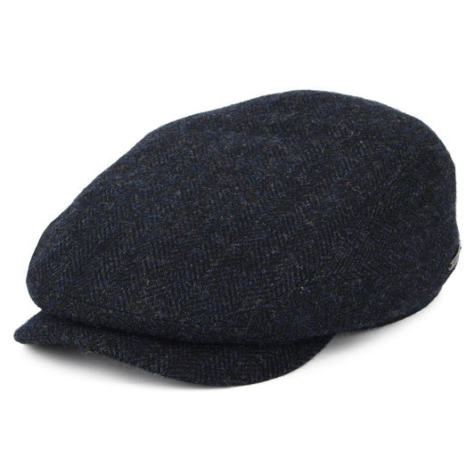 Gorra plana de lana diseño de espiga de Stetson - Azul Marino