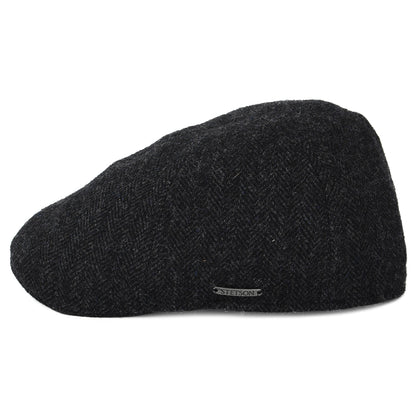 Gorra plana Ornitorrinco de lana diseño de espiga de Stetson - Gris Oscuro